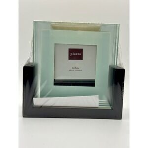 Glass Photo Frame Coasters - Set Of 4 NEW IN BOX 4" Gift Home Decor Quiet Lux